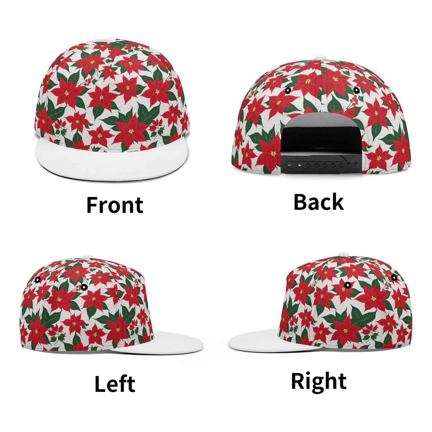 Poinsettia Floral Unisex Classic Snapbacks - DeRose Seasonal