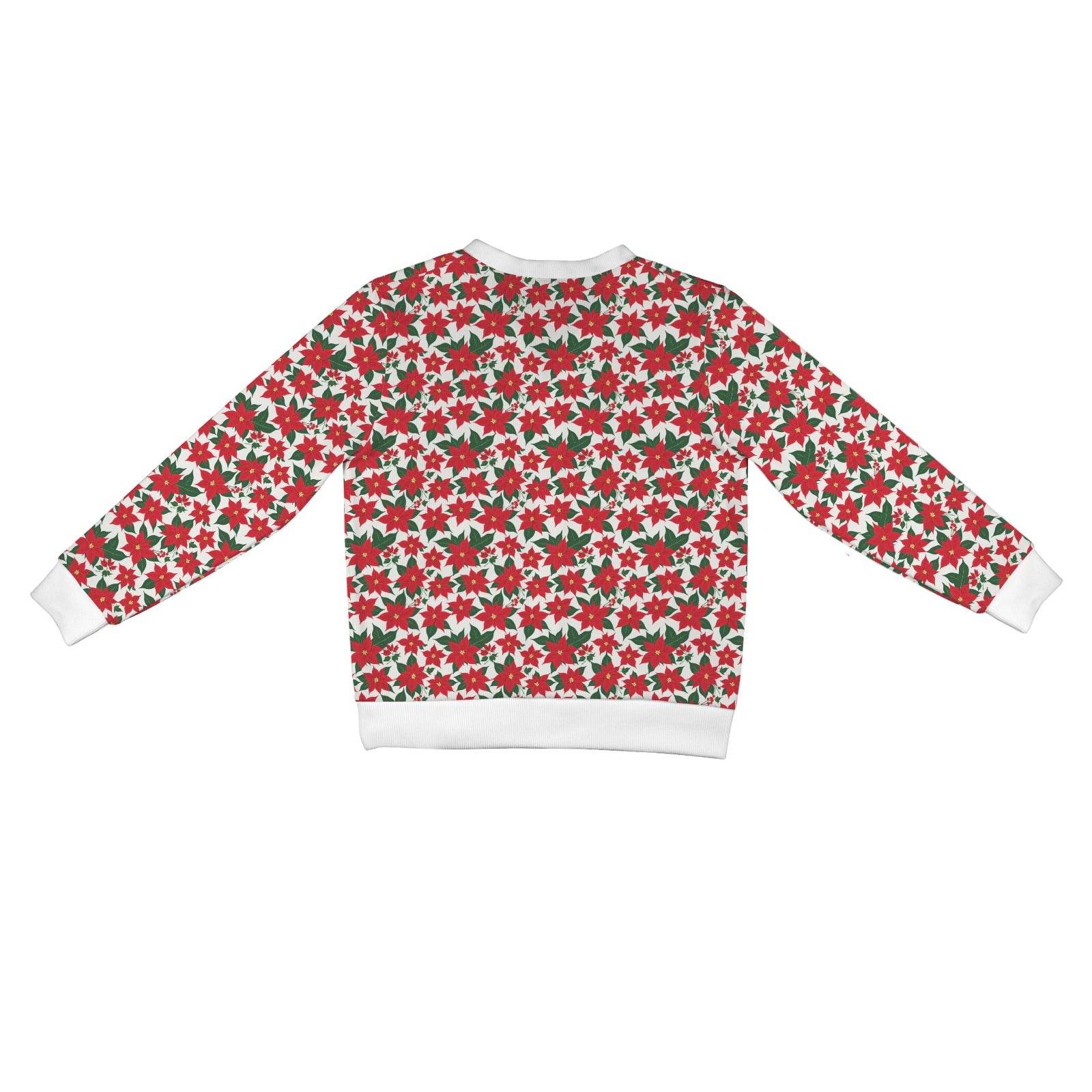 Poinsettia Floral Women's Cardigan Button Sweater Custom Women's Cardigan (Model H73) - DeRose Seasonal