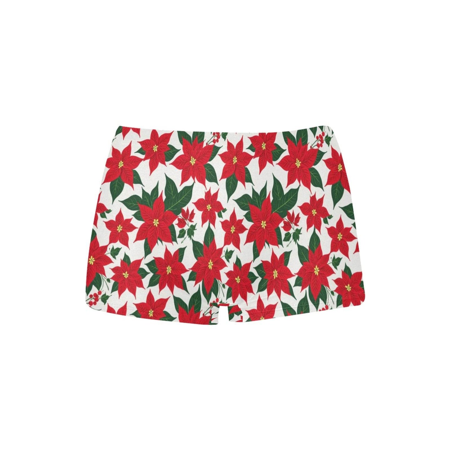 Poinsettia Floral Women's Underwear Shorts - DeRose Seasonal