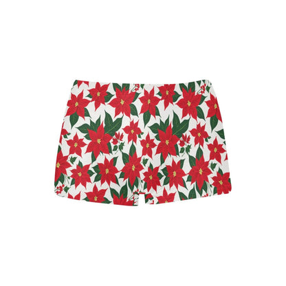 Poinsettia Floral Women's Underwear Shorts - DeRose Seasonal