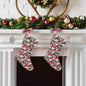 Red and White Poinsettia Christmas Santa Stockings - BUY ONE GET ONE FREE -BOGO - DeRose Seasonal