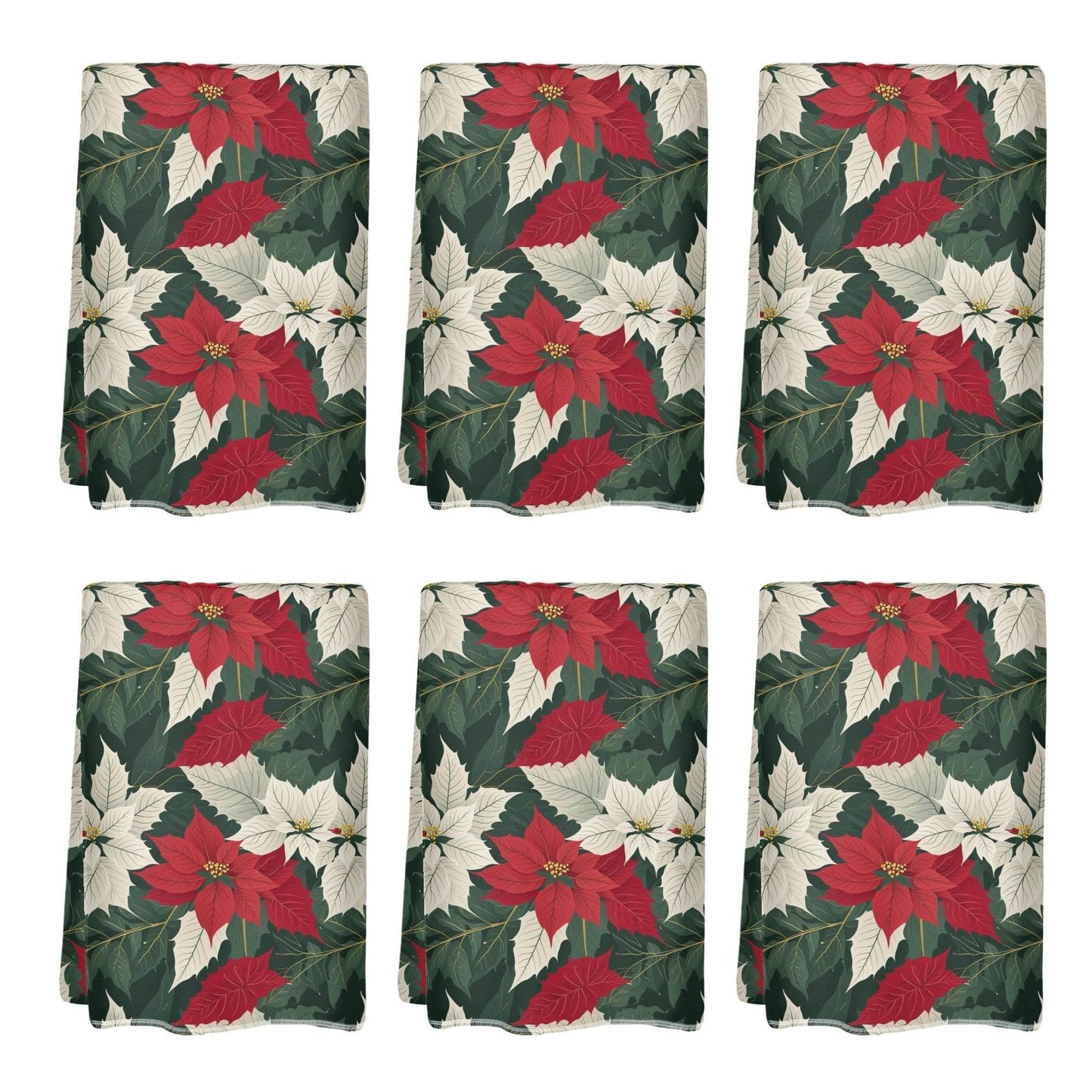 Poinsettia Hand Towels (6 Pcs) - DeRose Seasonal