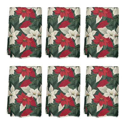 Poinsettia Hand Towels (6 Pcs) - DeRose Seasonal