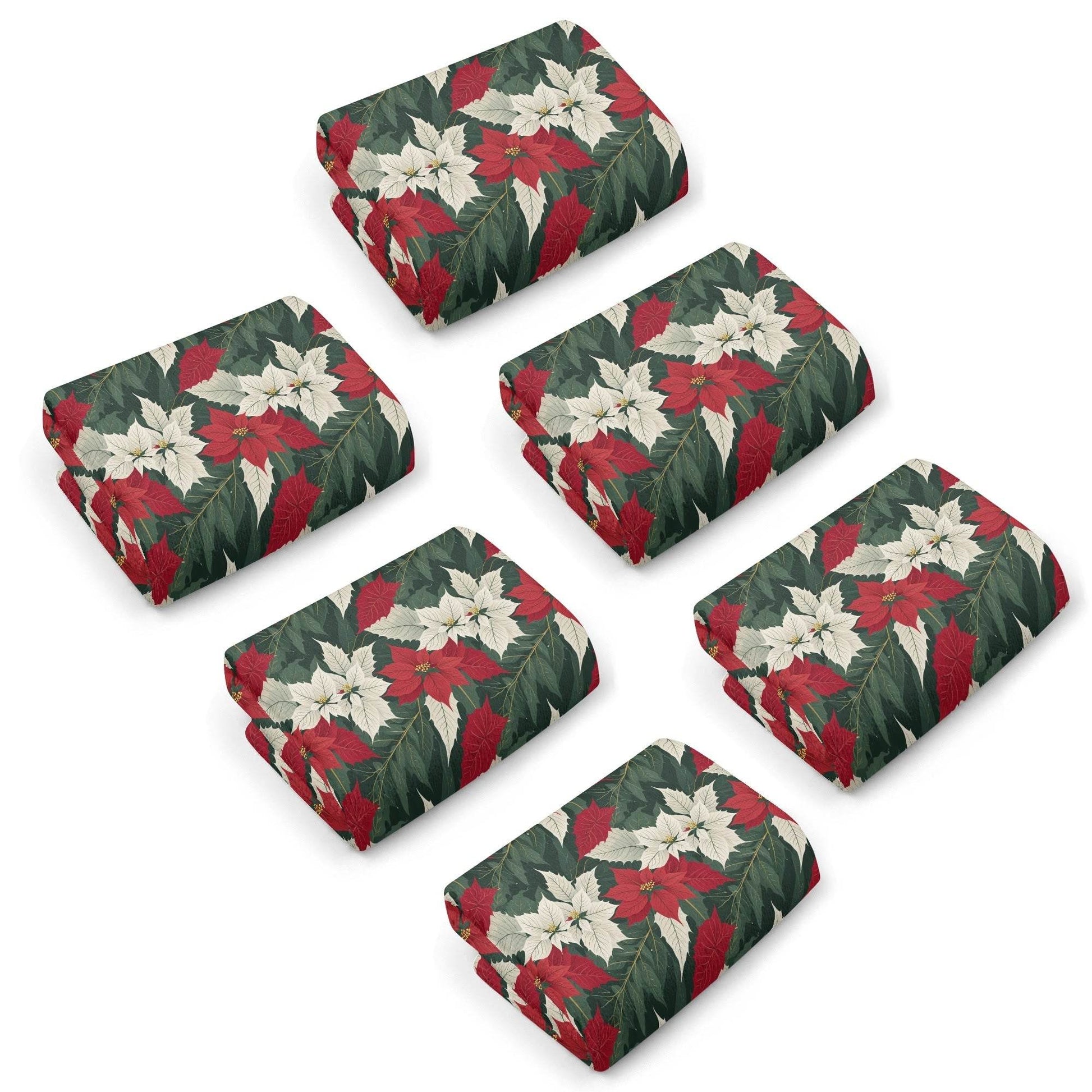 Poinsettia Hand Towels (6 Pcs) - DeRose Seasonal