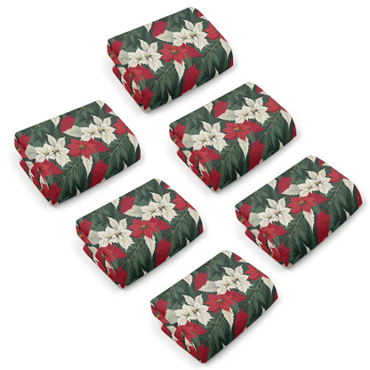 Poinsettia Hand Towels (6 Pcs) - DeRose Seasonal