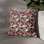 Red and White Poinsettia Spun Polyester Square Pillowcase - DeRose Seasonal