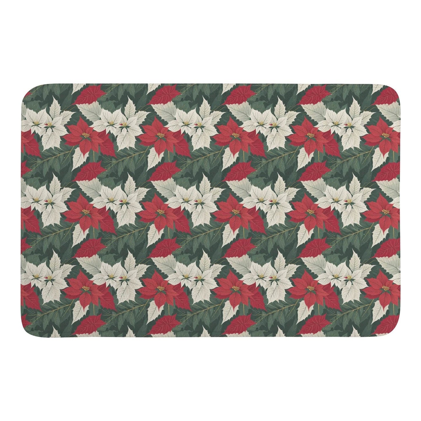 Poinsettia Plush Indoor Doormat - DeRose Seasonal