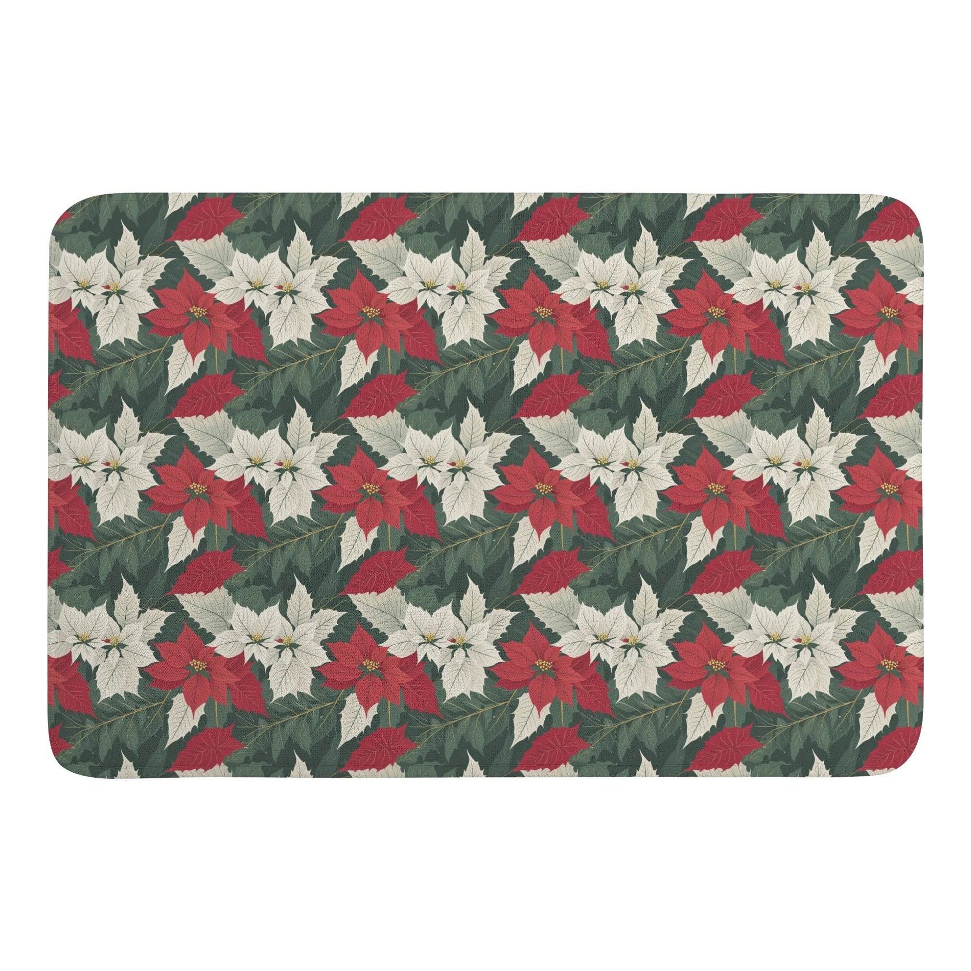 Poinsettia Plush Indoor Doormat - DeRose Seasonal