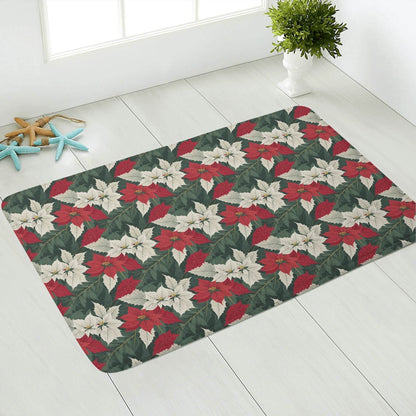Poinsettia Plush Indoor Doormat - DeRose Seasonal