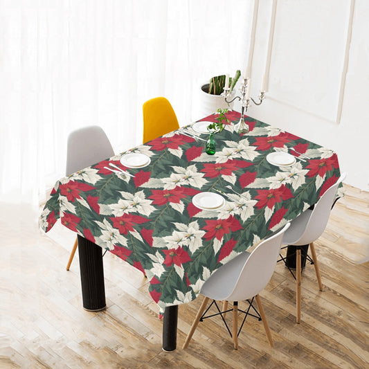 Poinsettia Polyester Tablecloth Polyester Tablecloth 70"x 52" DeRose Seasonal