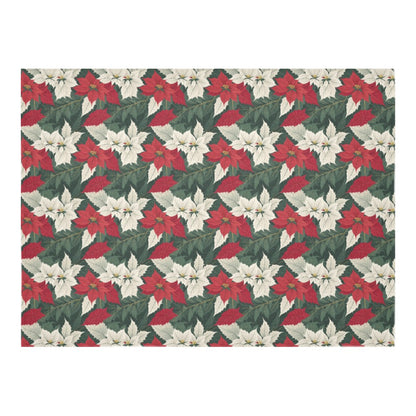 Poinsettia Polyester Tablecloth Polyester Tablecloth 70"x 52" DeRose Seasonal