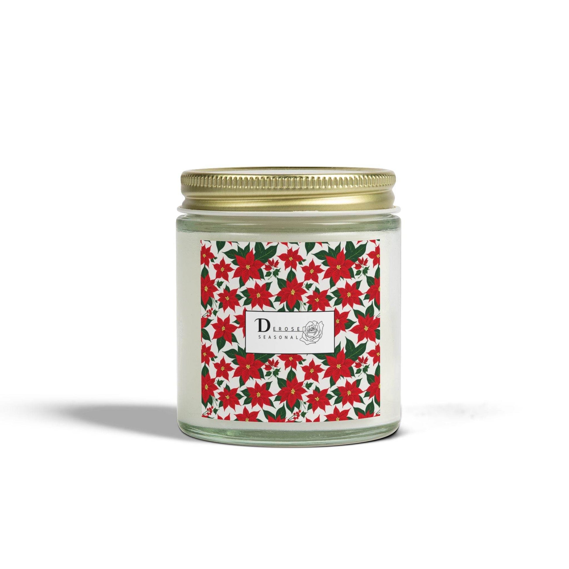 Poinsettia Scented Coconut Apricot Candles (4oz, 9oz) - DeRose Seasonal