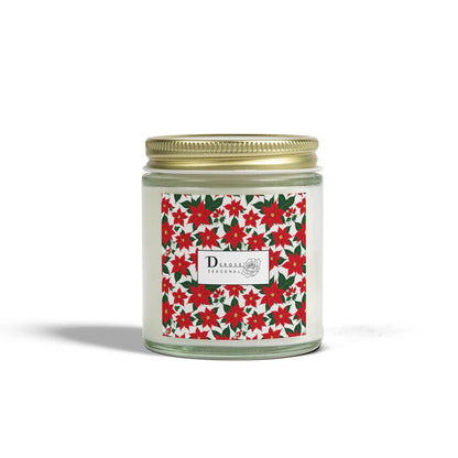 Poinsettia Scented Coconut Apricot Candles (4oz, 9oz) - DeRose Seasonal