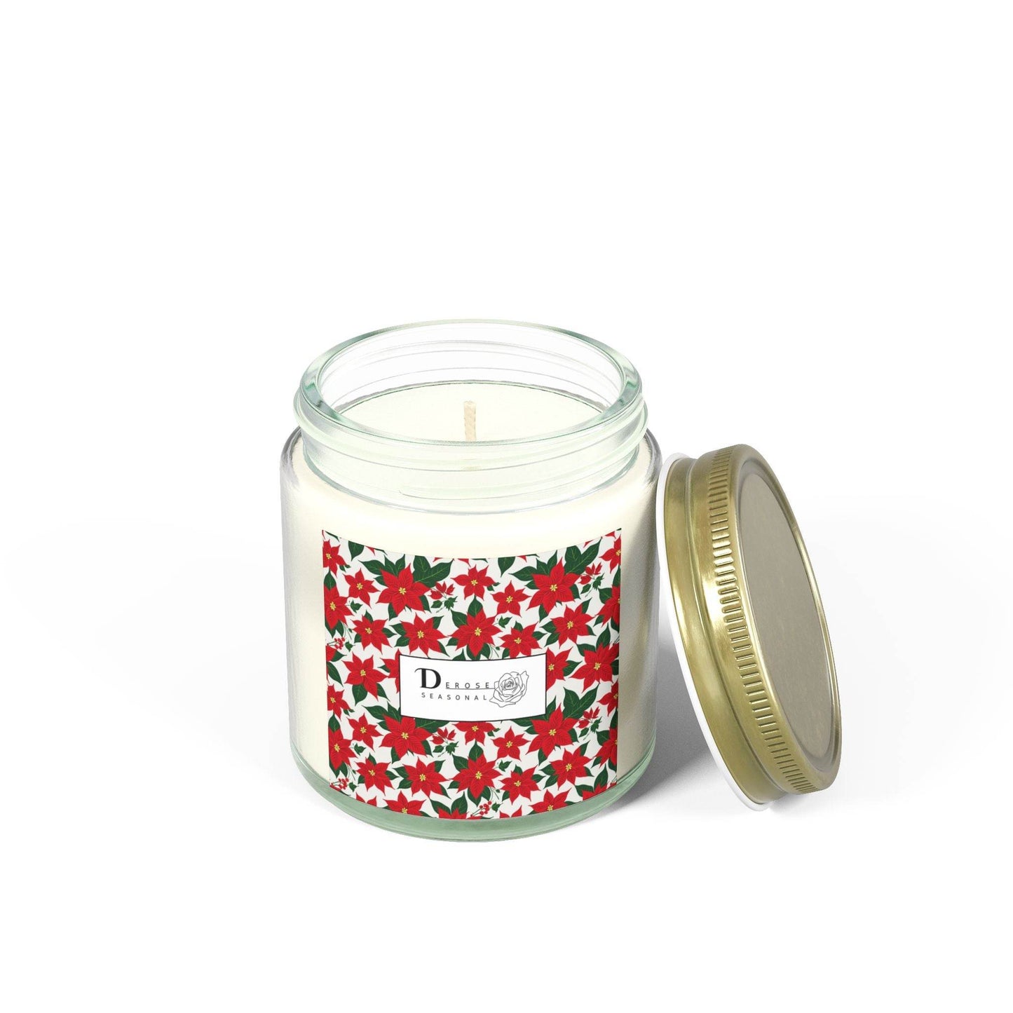 Poinsettia Scented Coconut Apricot Candles (4oz, 9oz) - DeRose Seasonal
