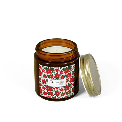 Poinsettia Scented Coconut Apricot Candles (4oz, 9oz) - DeRose Seasonal