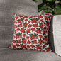 Poinsettia Floral Spun Polyester Square Pillowcase - DeRose Seasonal