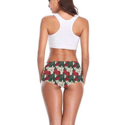 Poinsettia Women's Underwear Shorts - DeRose Seasonal