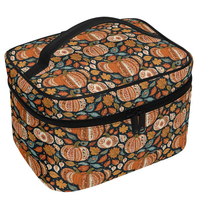 Pumpkin Fall Leather Cosmetic Bag - DeRose Seasonal