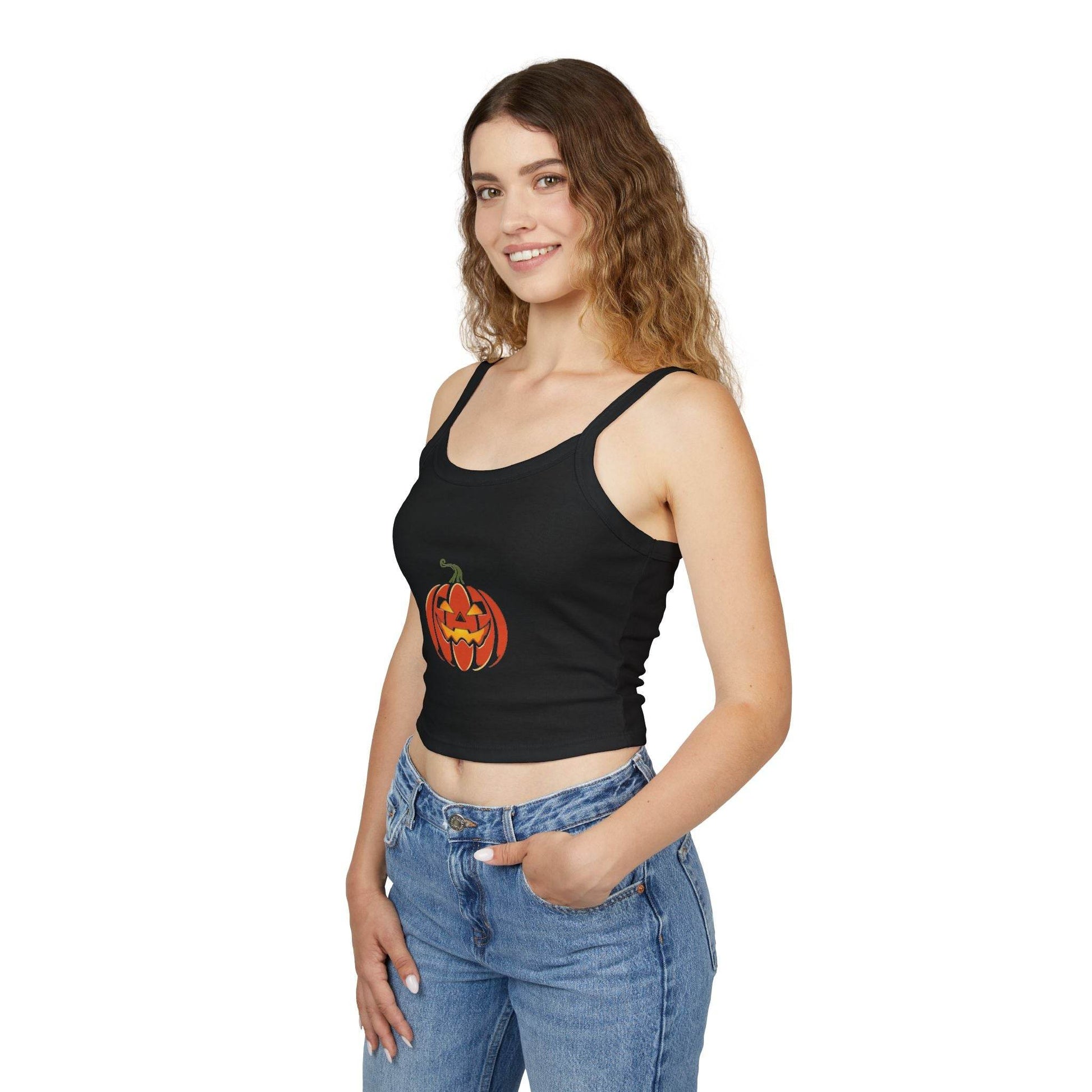 Pumpkin Jack Womens Spaghetti Strap Tank Top - DeRose Seasonal