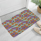 Purple and Green Cute Pumpkins Plush Indoor Doormat - DeRose Seasonal