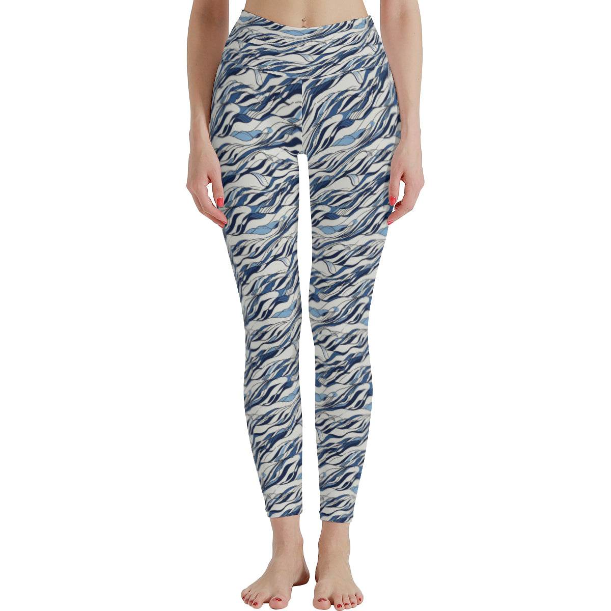 Ocean Lines Women's Polyester Yoga pants Leggings - DeRose Seasonal