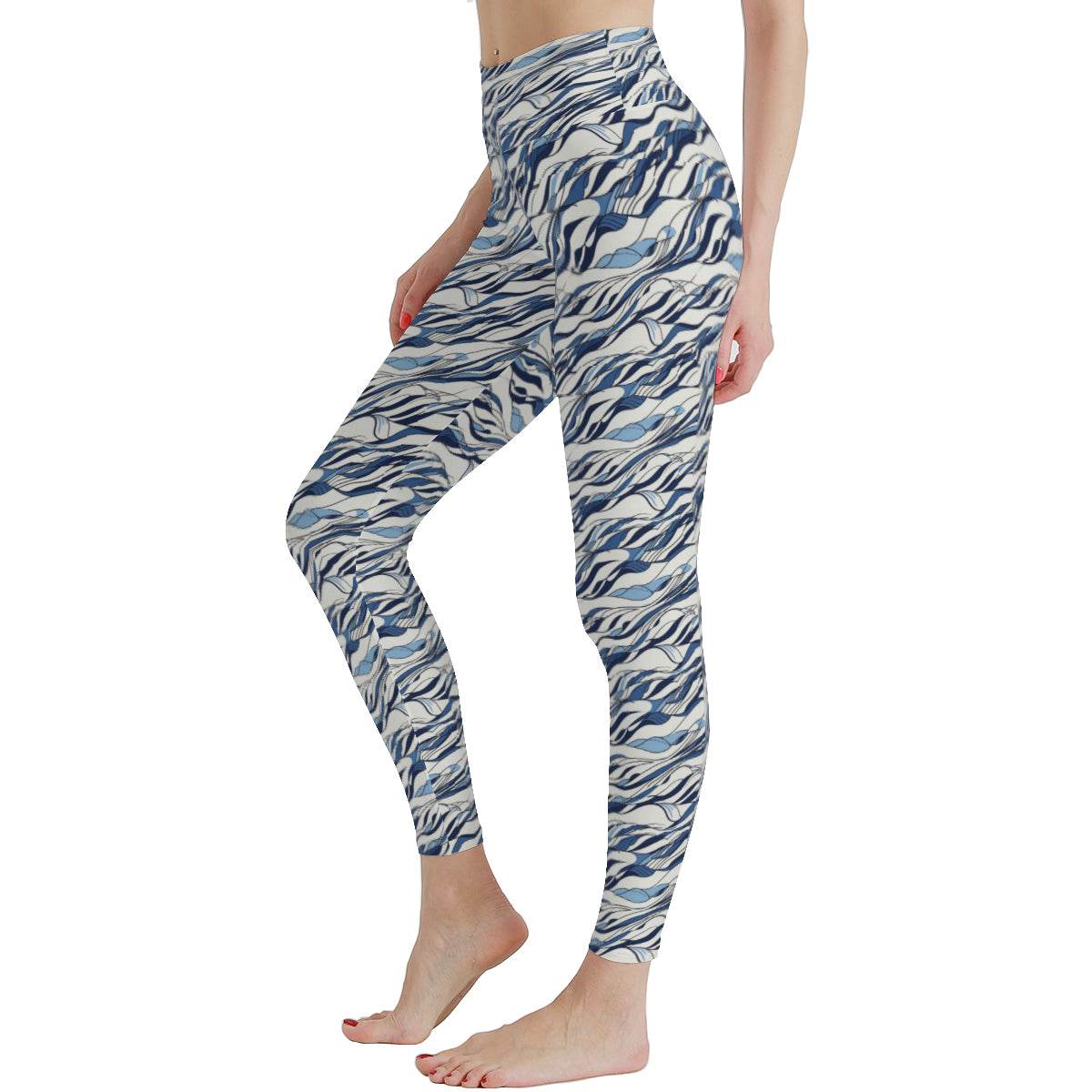 Ocean Lines Women's Polyester Yoga pants Leggings - DeRose Seasonal