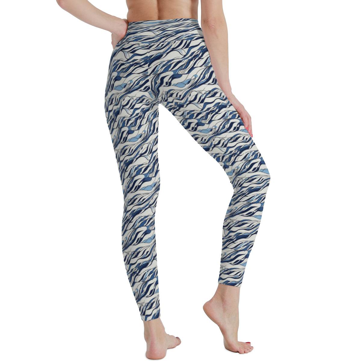 Ocean Lines Women's Polyester Yoga pants Leggings - DeRose Seasonal
