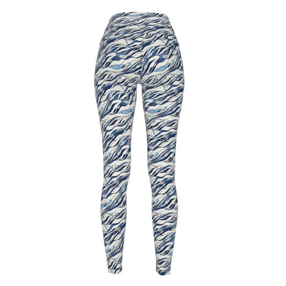 Ocean Lines Women's Polyester Yoga pants Leggings - DeRose Seasonal