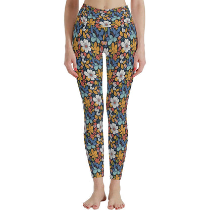 Bright Flowers Women's Polyester Yoga pants Leggings - DeRose Seasonal