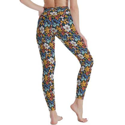 Bright Flowers Women's Polyester Yoga pants Leggings - DeRose Seasonal