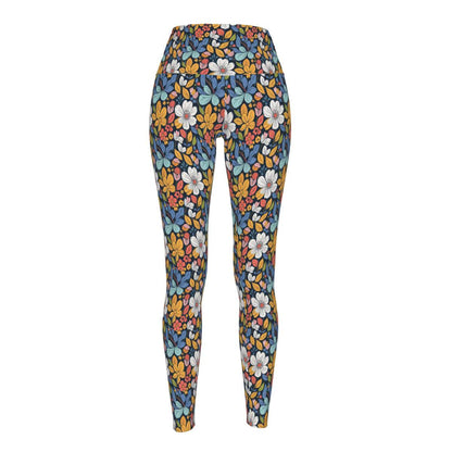 Bright Flowers Women's Polyester Yoga pants Leggings - DeRose Seasonal