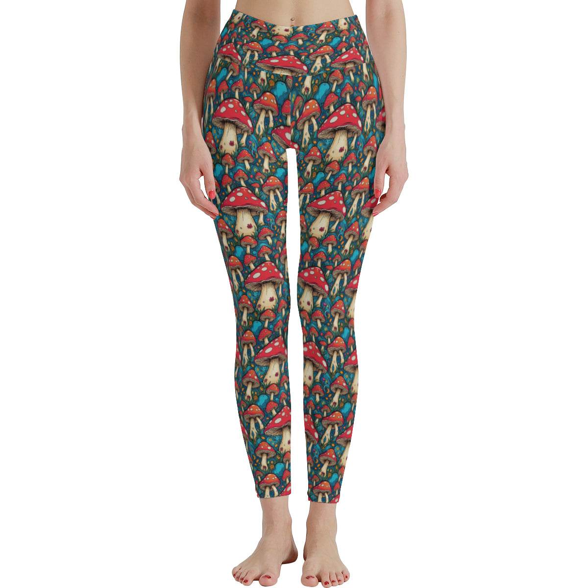 Deathcap Mushrooms Women's Polyester Yoga pants Leggings - DeRose Seasonal