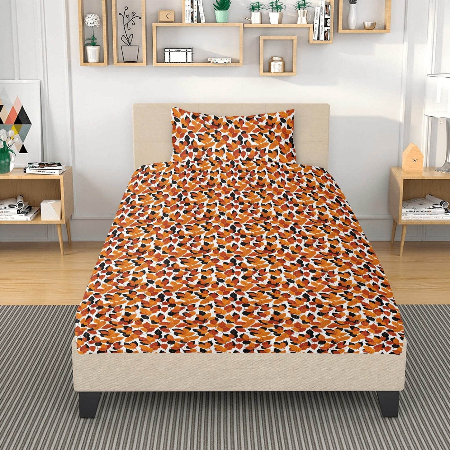 Red Autumn 3 Pcs Beddings - DeRose Seasonal