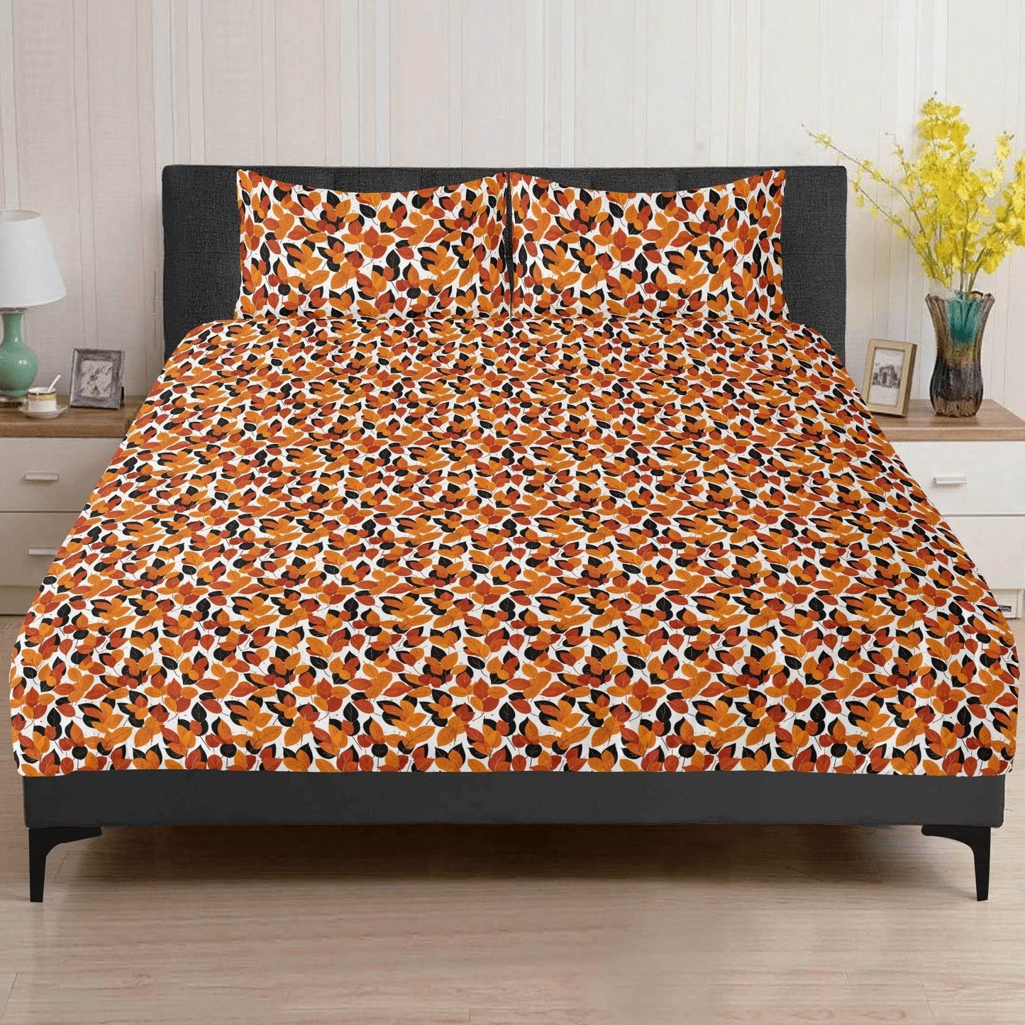 Red Autumn 3 Pcs Beddings - DeRose Seasonal