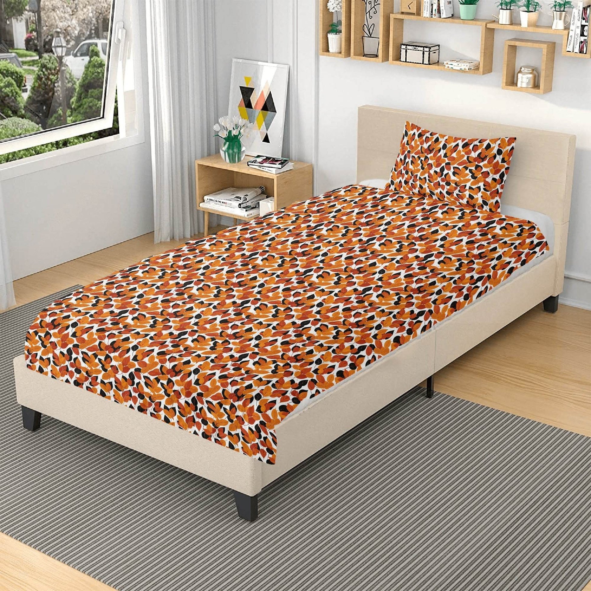Red Autumn 3 Pcs Beddings - DeRose Seasonal