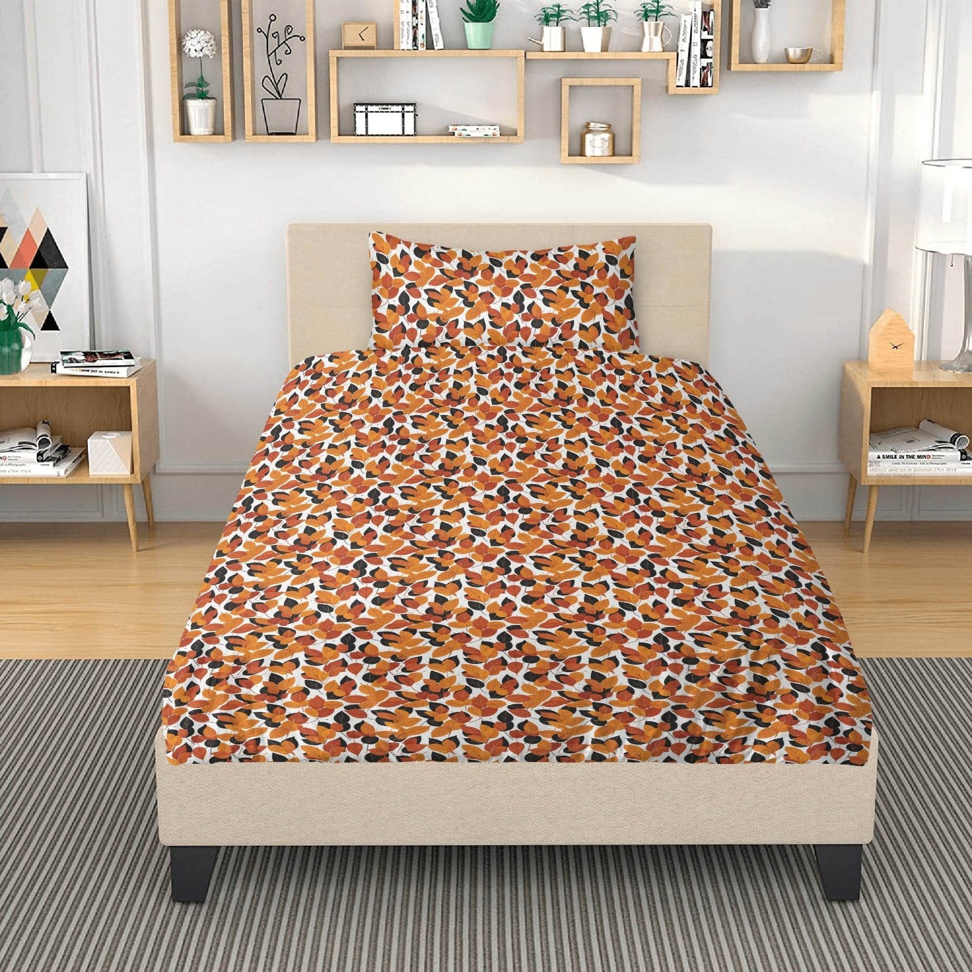 Red Autumn 3 Pcs Beddings - DeRose Seasonal