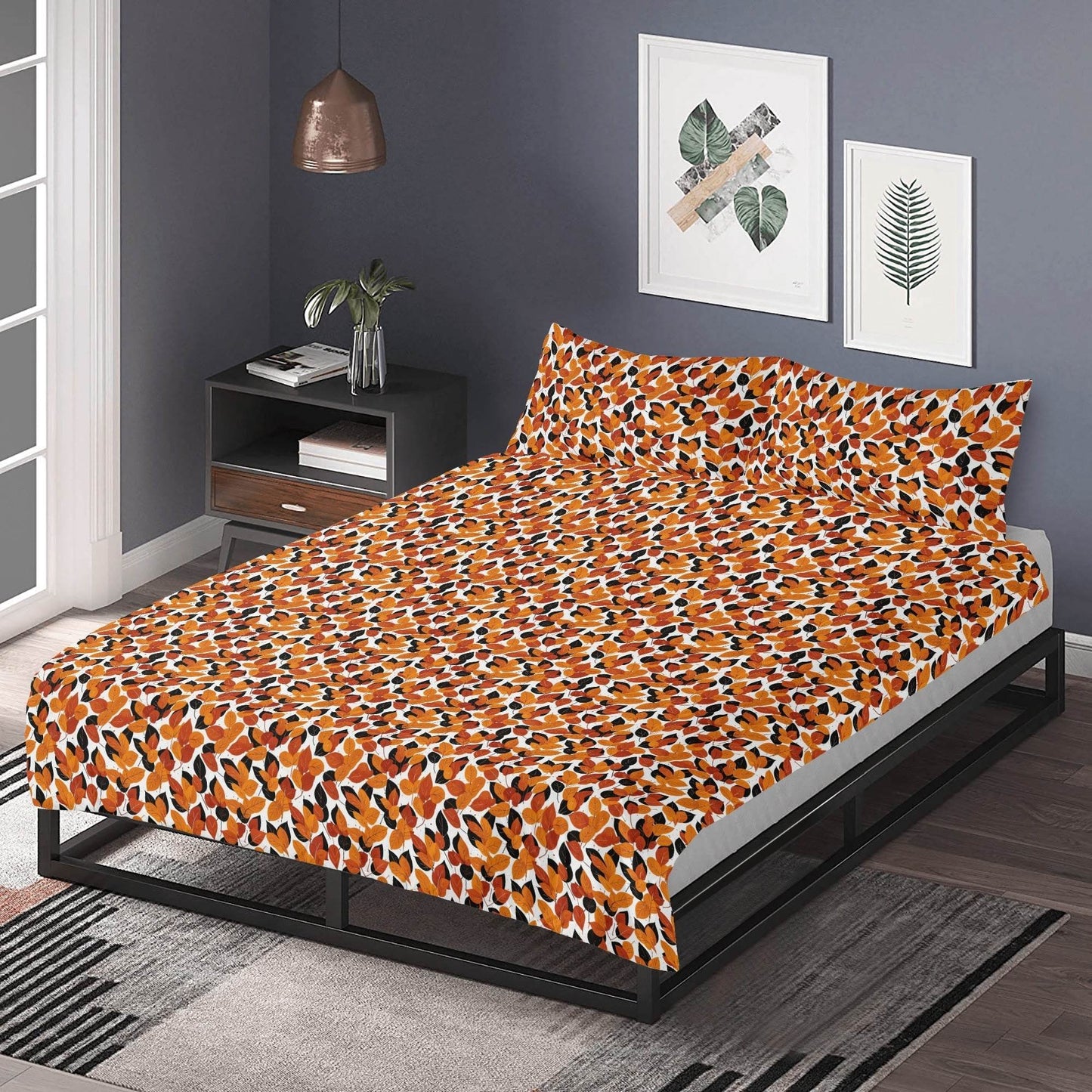 Red Autumn 3 Pcs Beddings - DeRose Seasonal