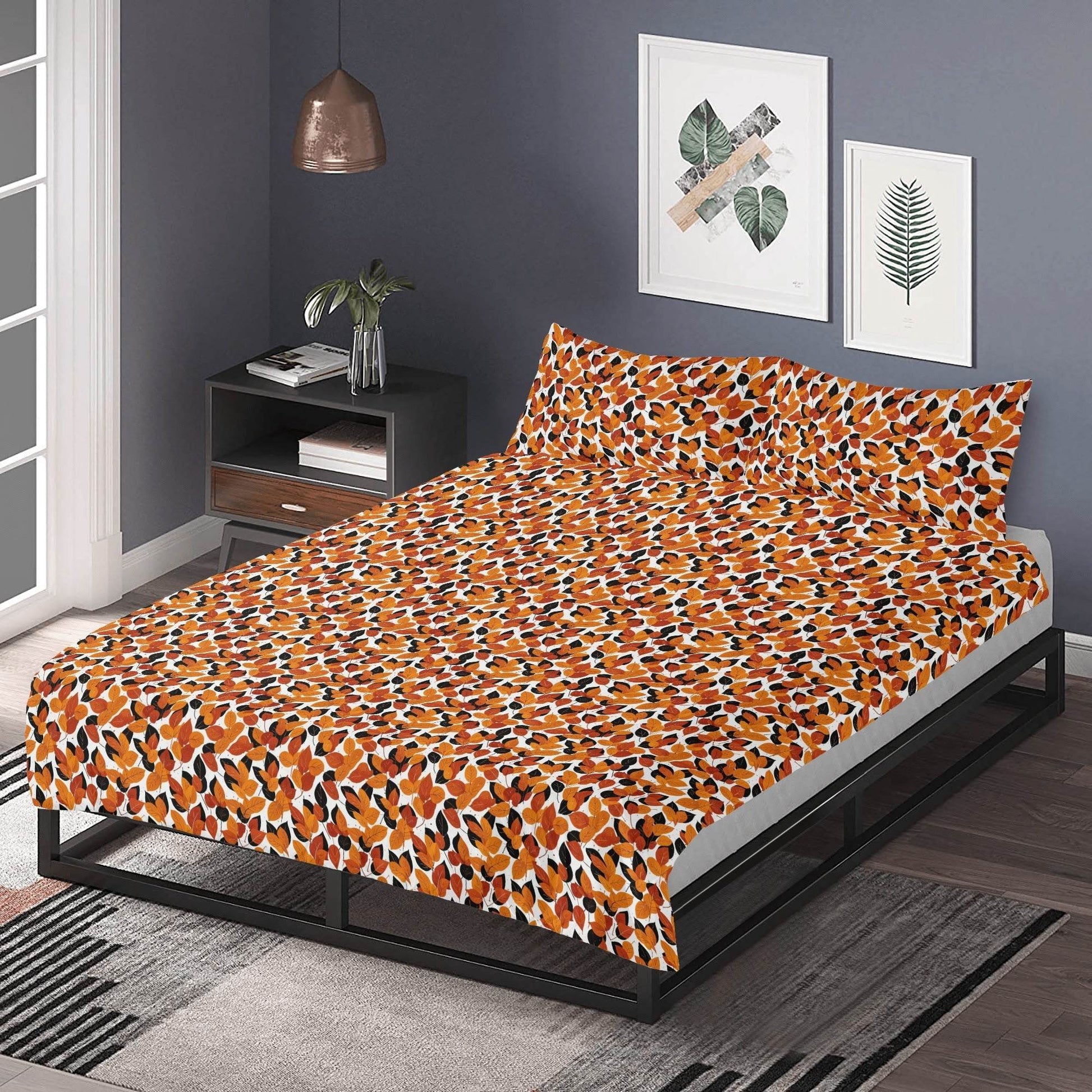 Red Autumn 3 Pcs Beddings - DeRose Seasonal