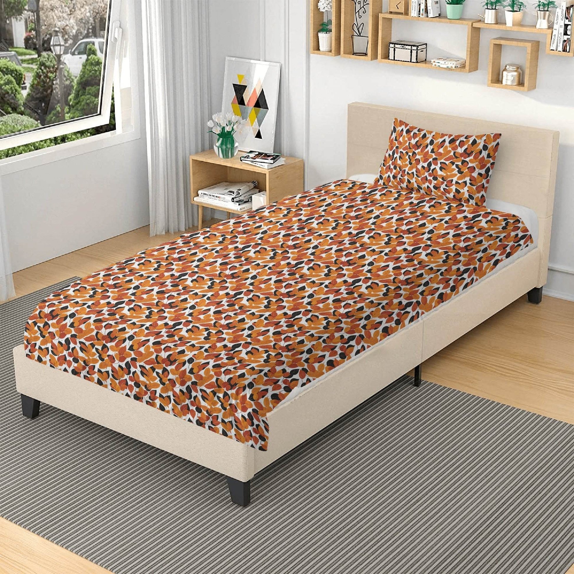 Red Autumn 3 Pcs Beddings - DeRose Seasonal