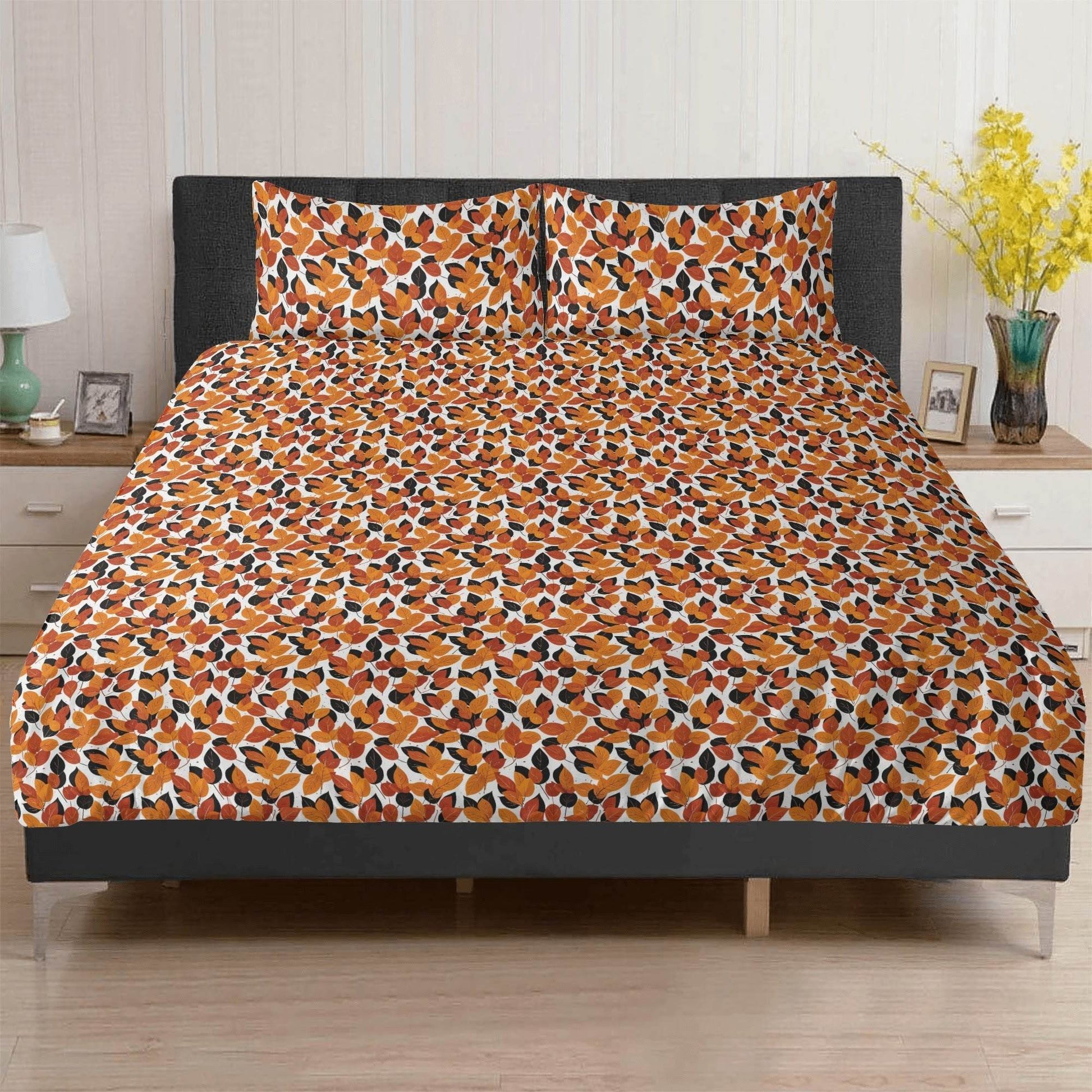 Red Autumn 3 Pcs Beddings - DeRose Seasonal