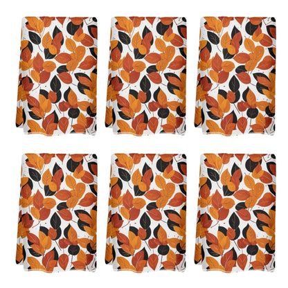 Red Autumn Hand Towels (6 Pcs) - DeRose Seasonal