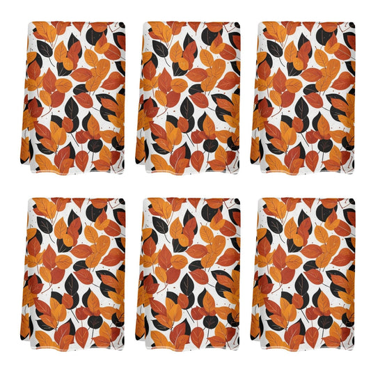 Red Autumn Hand Towels (6 Pcs) - DeRose Seasonal