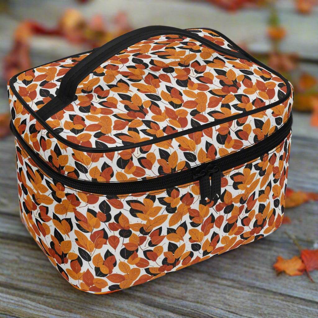 Red Autumn Leather Cosmetic Bag - DeRose Seasonal