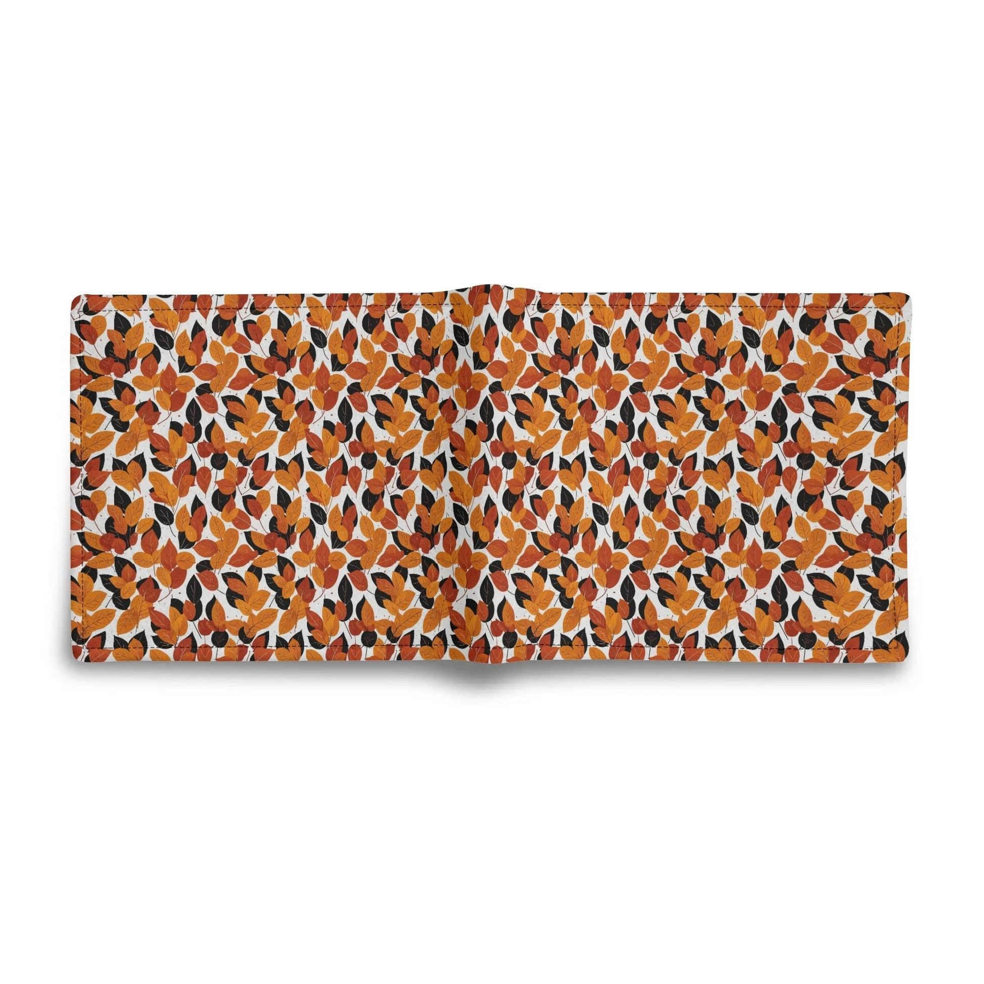 Red Autumn Men's Minimalist Leather Folded Wallet - DeRose Seasonal