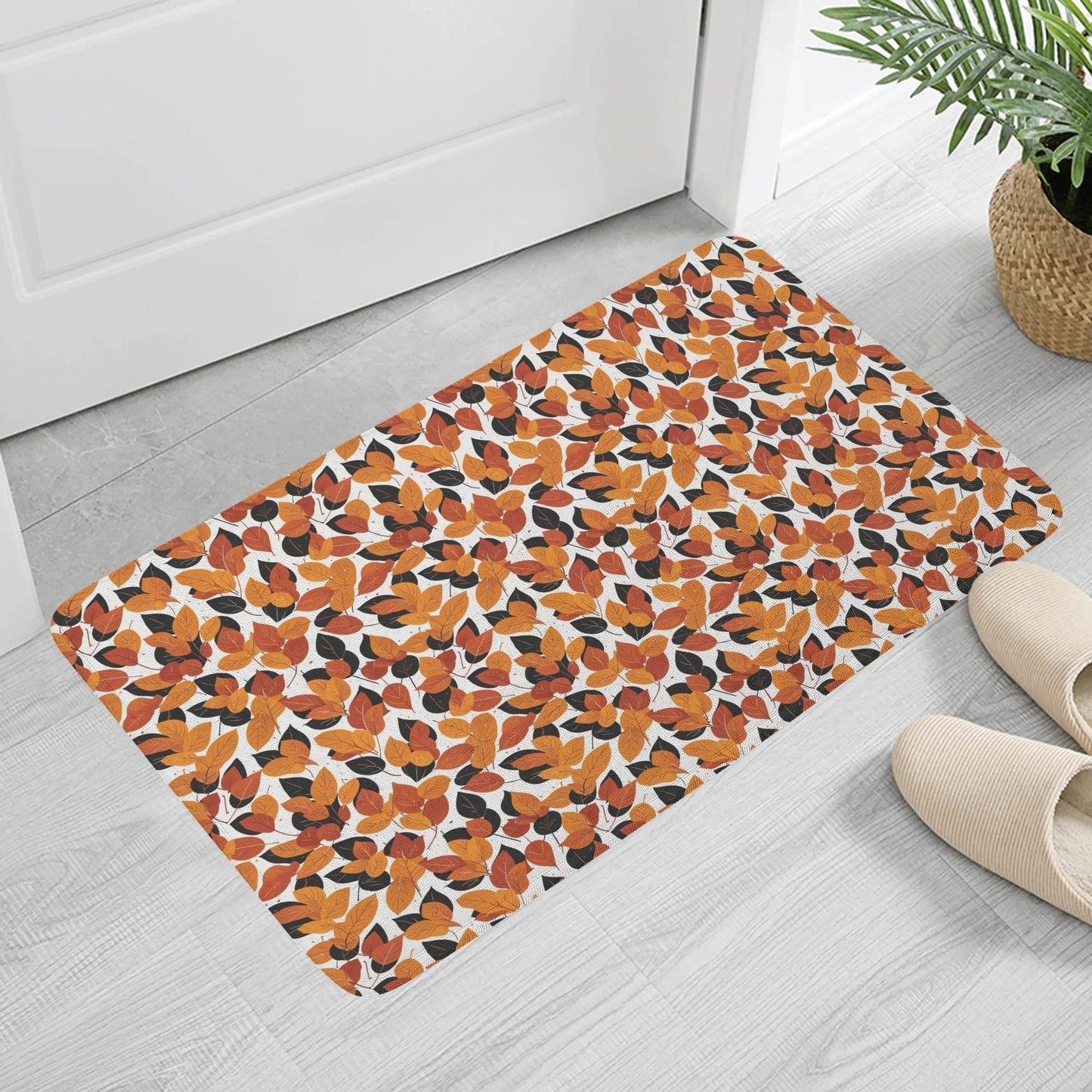 Red Autumn Plush Indoor Doormat - DeRose Seasonal