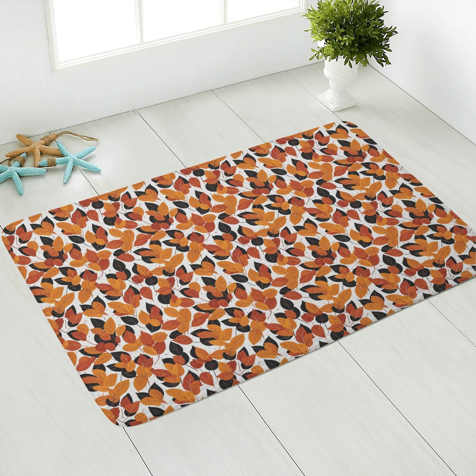 Red Autumn Plush Indoor Doormat - DeRose Seasonal