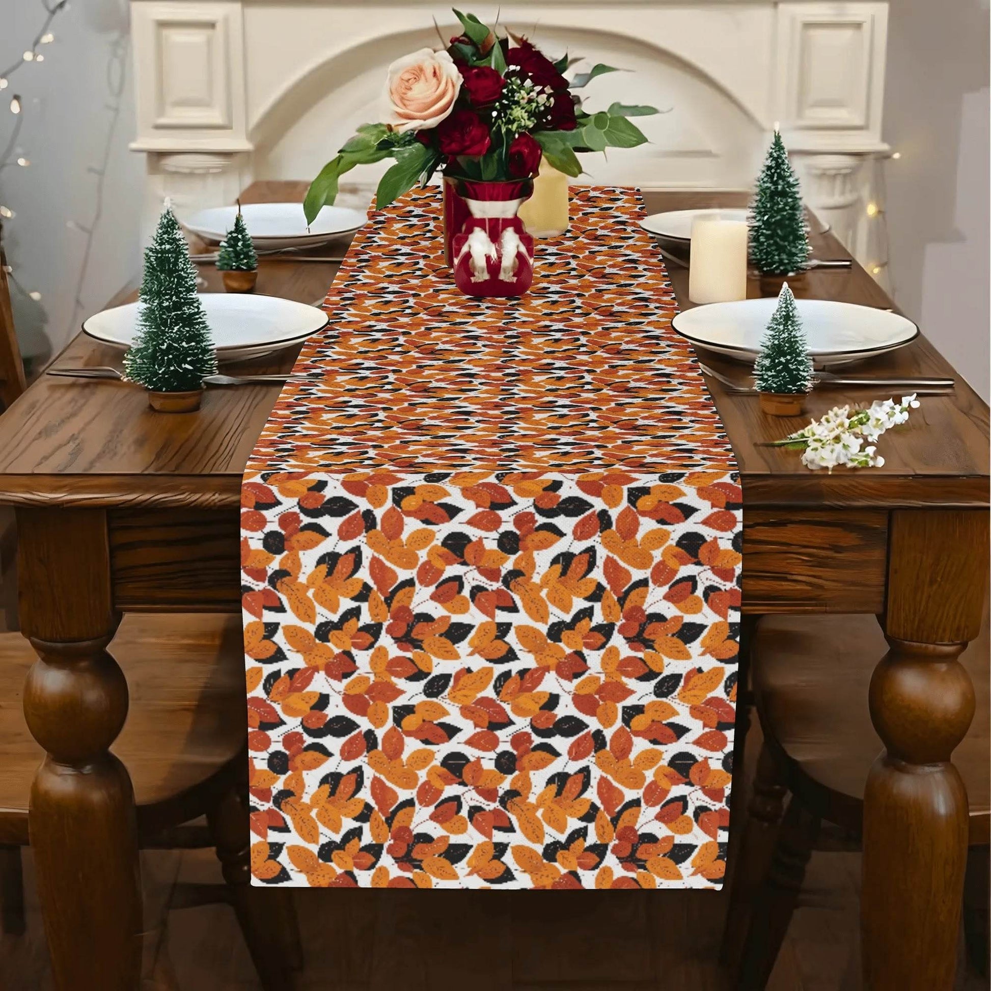 Red Autumn Polyester Table Runner - DeRose Seasonal