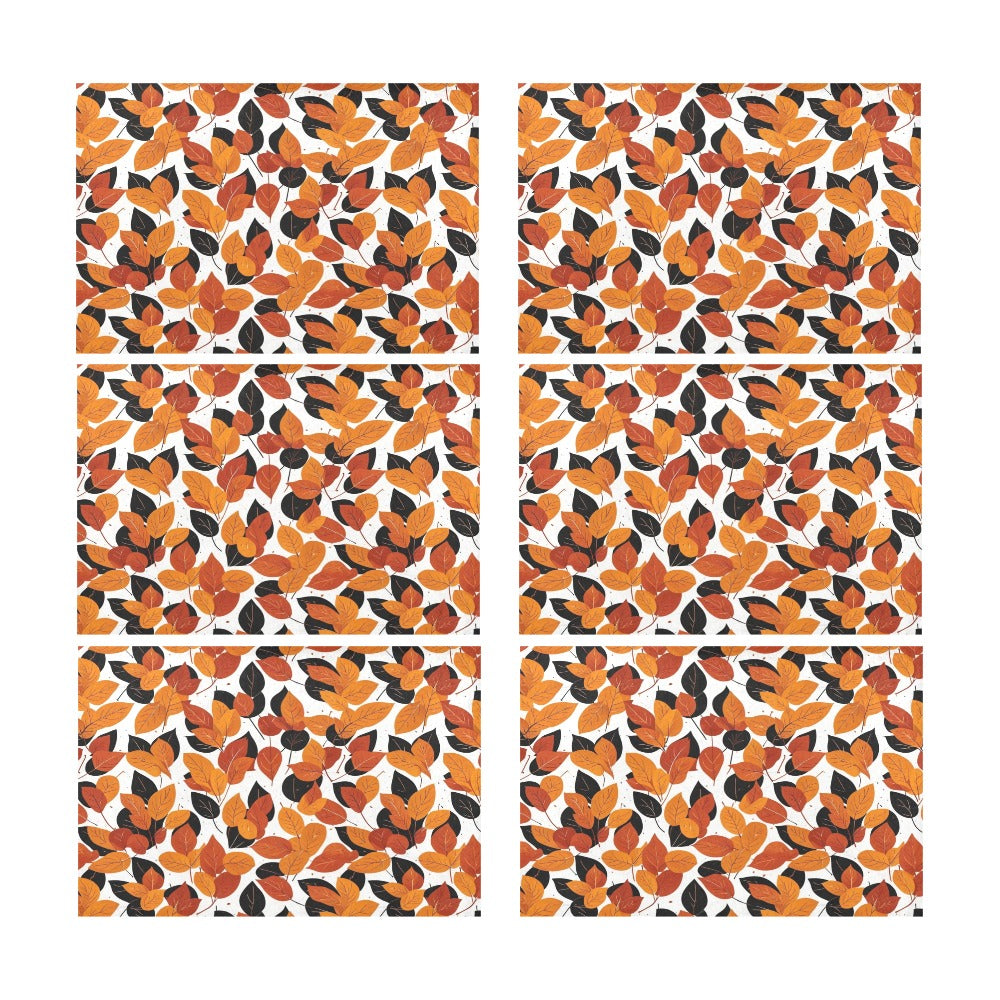 Red Autumn Table Placemat (set of 6) Placemats 12" x 18" (Set of 6) DeRose Seasonal