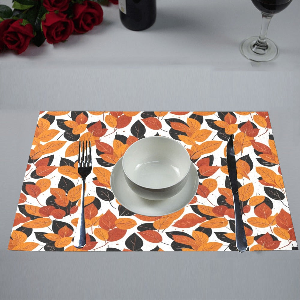 Red Autumn Table Placemat (set of 6) Placemats 12" x 18" (Set of 6) DeRose Seasonal