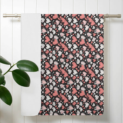 Red Hearts Bath Towel - DeRose Seasonal